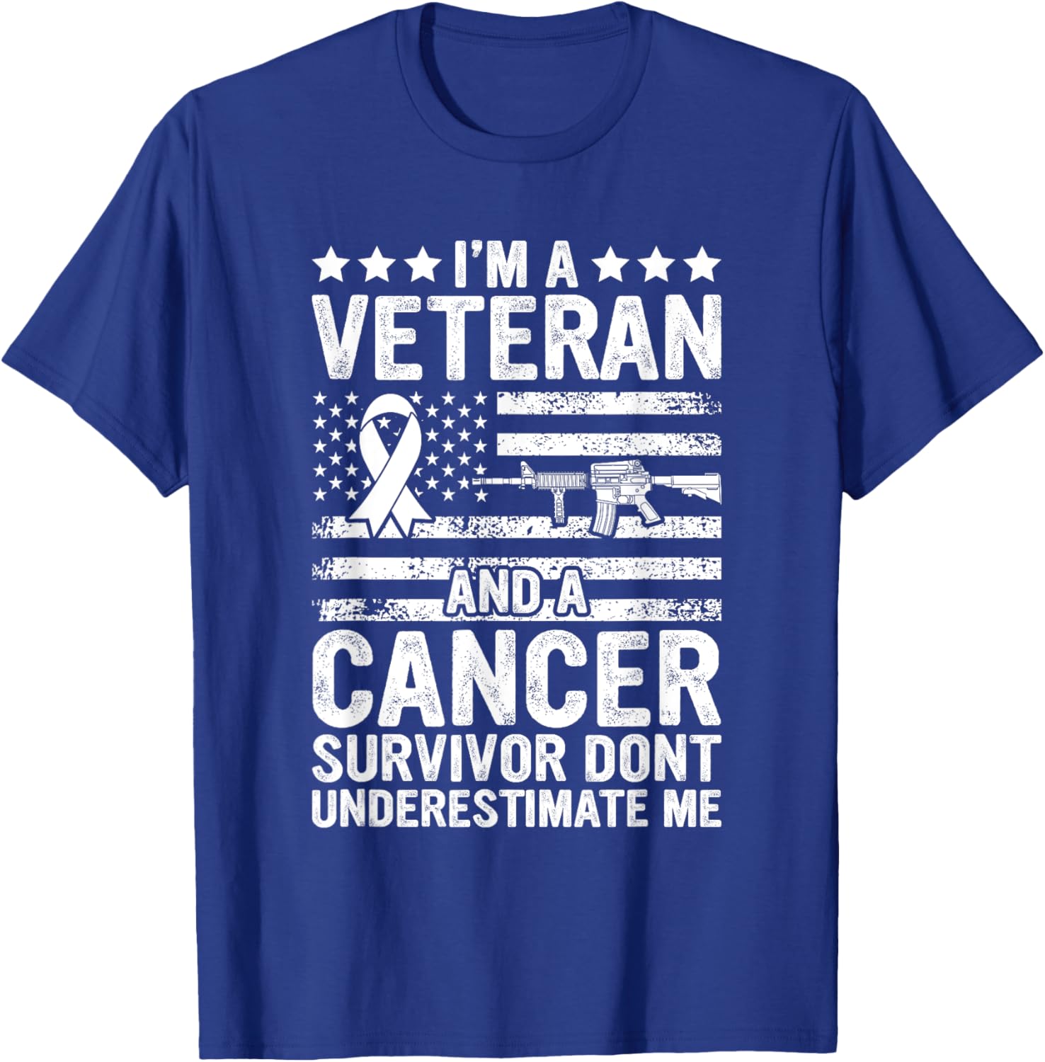 SOMMAS CANCER AWARENESS Cancer Survivor Veteran Chemotherapy Warrior -Adults Black Short Sleeve Classic Fit T-Shirt - T-Shirt | Royal