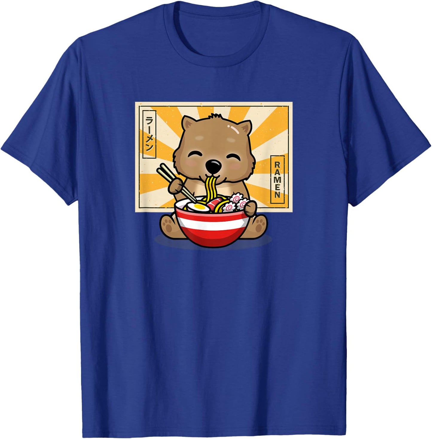 Funny Cartoon Kawaii Kids Boys Girl Anime Ramen Wombat Lover T-Shirt - T-Shirt | Royal