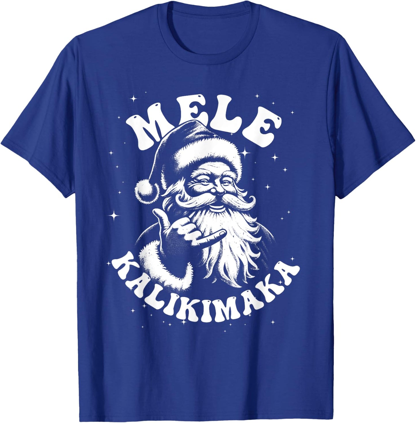 Retro Christmas Surf, Mele Kalikimaka Santa Shaka Hawaii T-Shirt - T-Shirt | Royal