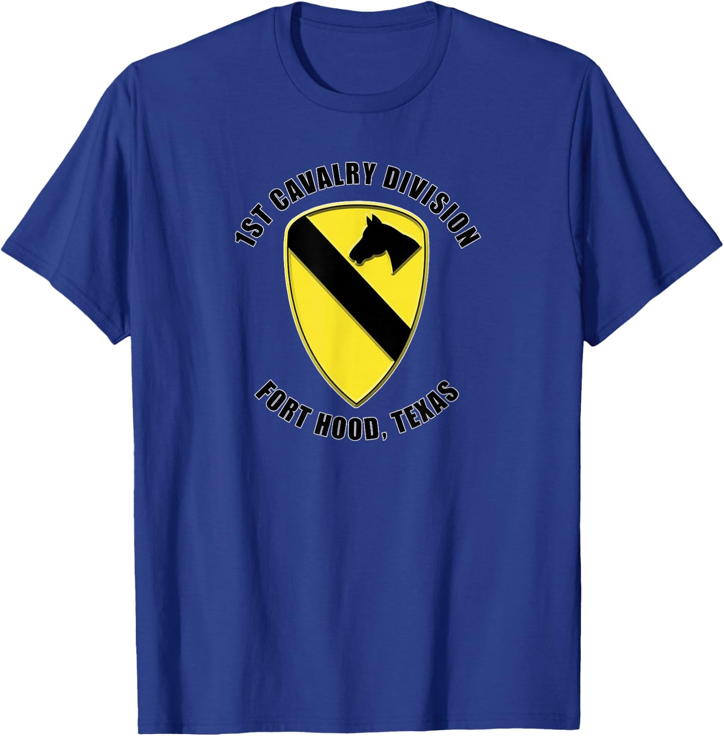 1st Cavalry Division Fort Hood Texas Emblem Veteran Gift T-Shirt - T-Shirt | Royal