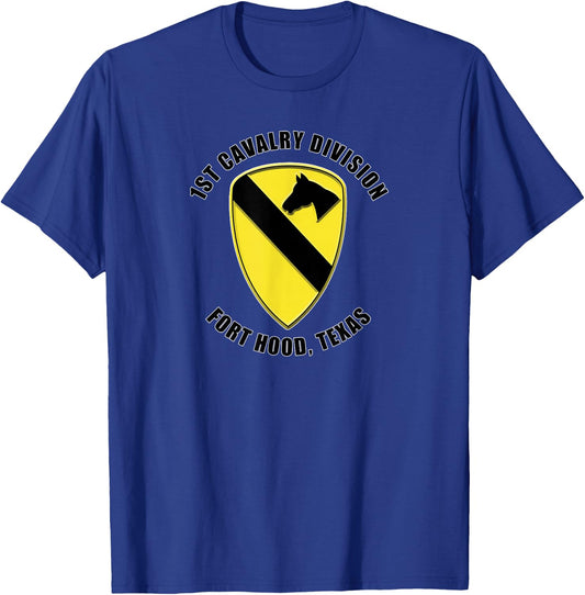1st Cavalry Division Fort Hood Texas Emblem Veteran Gift T-Shirt - T-Shirt | Royal