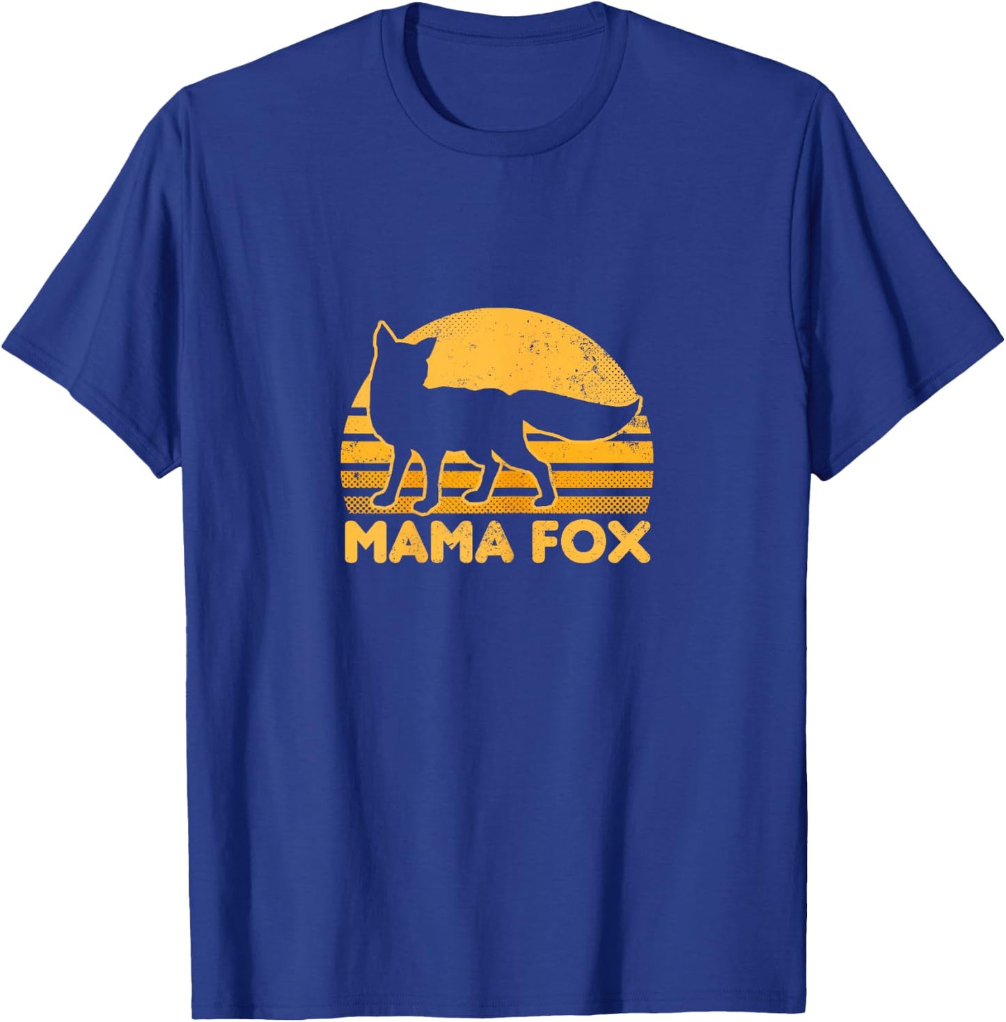 Fox Mama Shirt | Vintage Retro Sunset Gift T-Shirt - T-Shirt | Royal