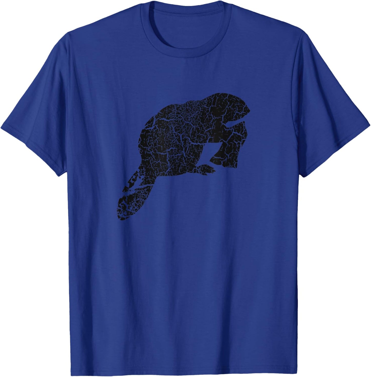 Beaver Distressed Print - Vintage Beaver T-Shirt - T-Shirt | Royal