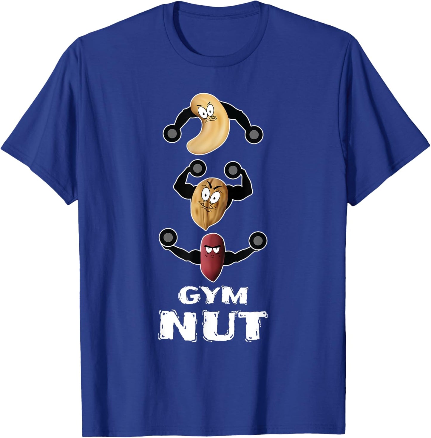 Gym Nut Funny Workout Shirt Nuts Pun Punny Guys Gift T-Shirt - T-Shirt | Royal