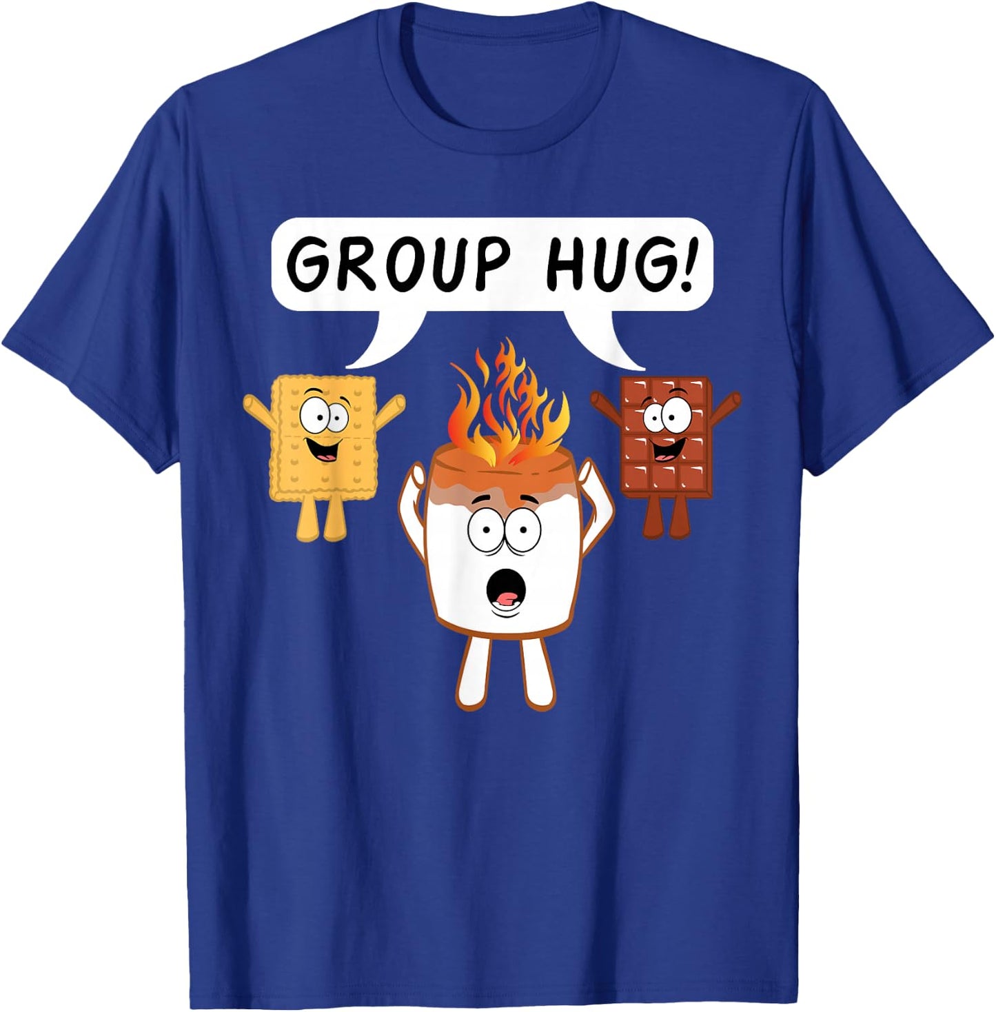 Group Hug S'mores Camping Bonefire Chocolate Marshmallow T-Shirt - T-Shirt | Royal