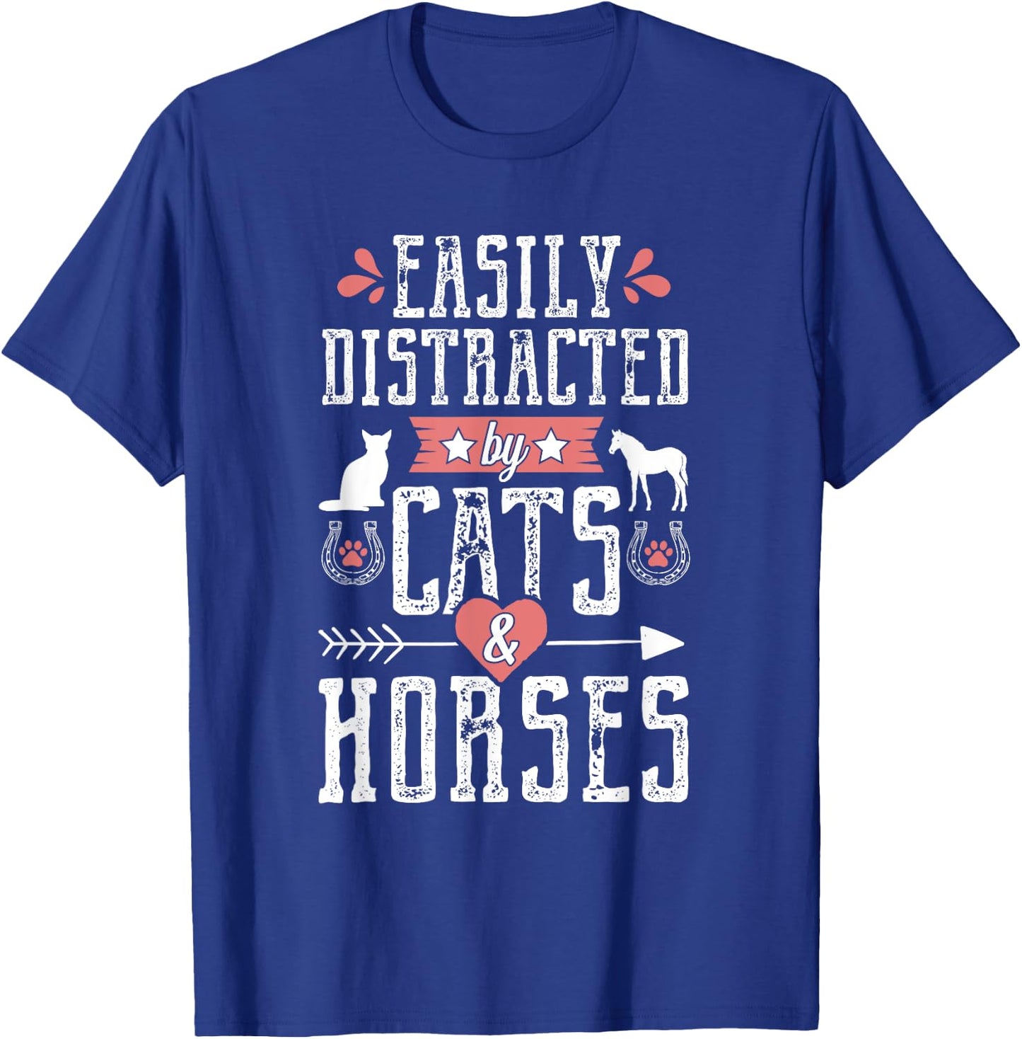 Funny Equestrian Horse and Cat Lover Women Novelty T-Shirt - T-Shirt | Royal