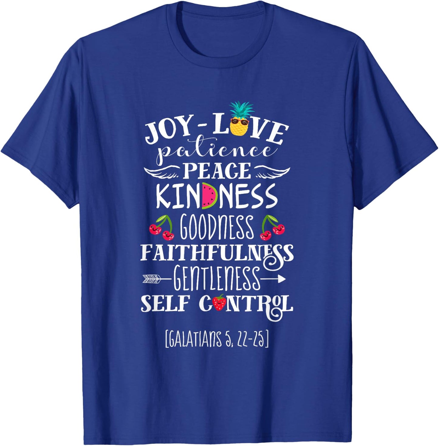 Fruit Of The Spirit Shirt Galatians 5:22-23 Bible Christian T-Shirt - T-Shirt | Royal