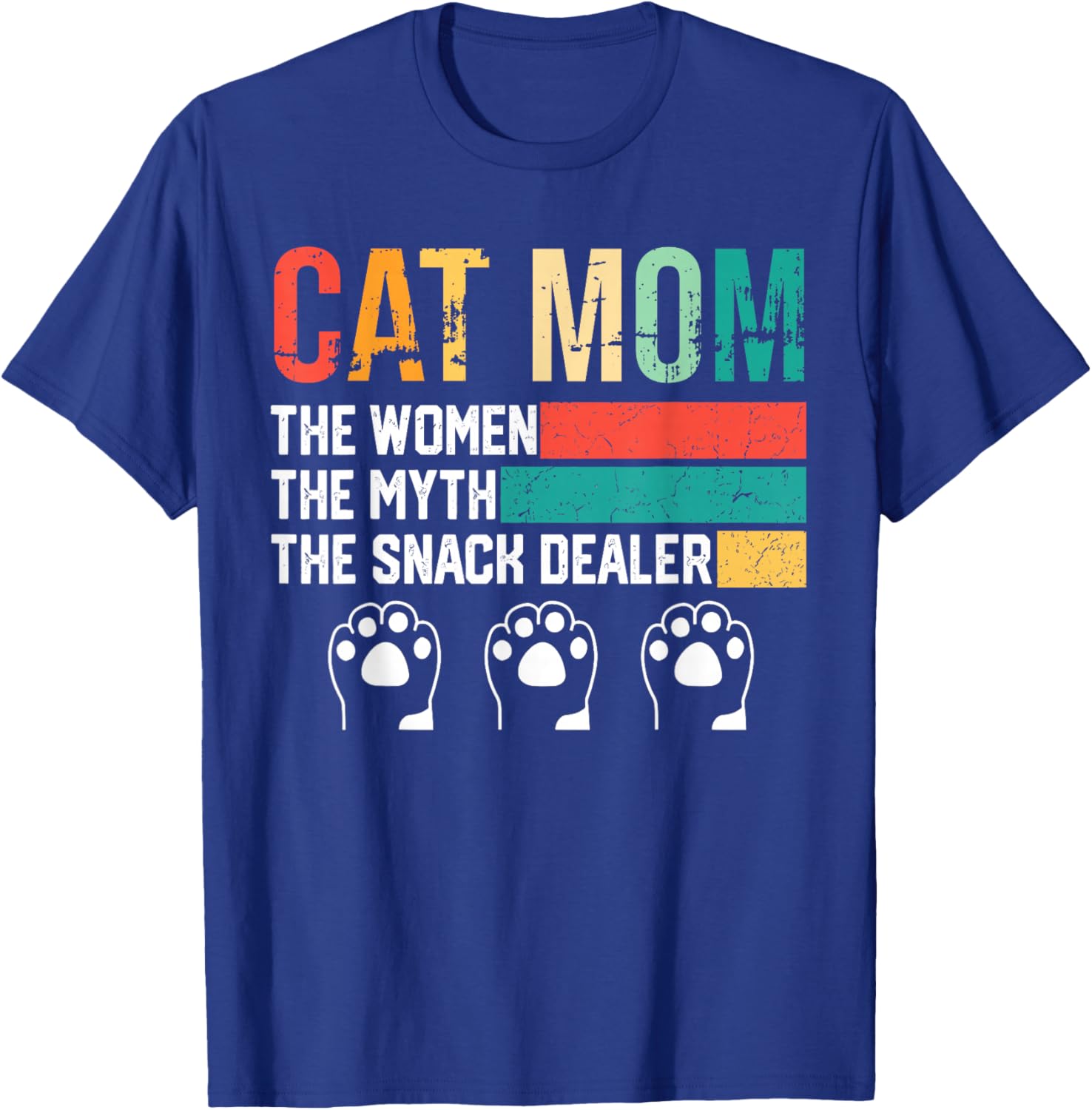 Vintage Cat Mom The Women The Myth Snack Dealer Mother's Day T-Shirt - T-Shirt | Royal