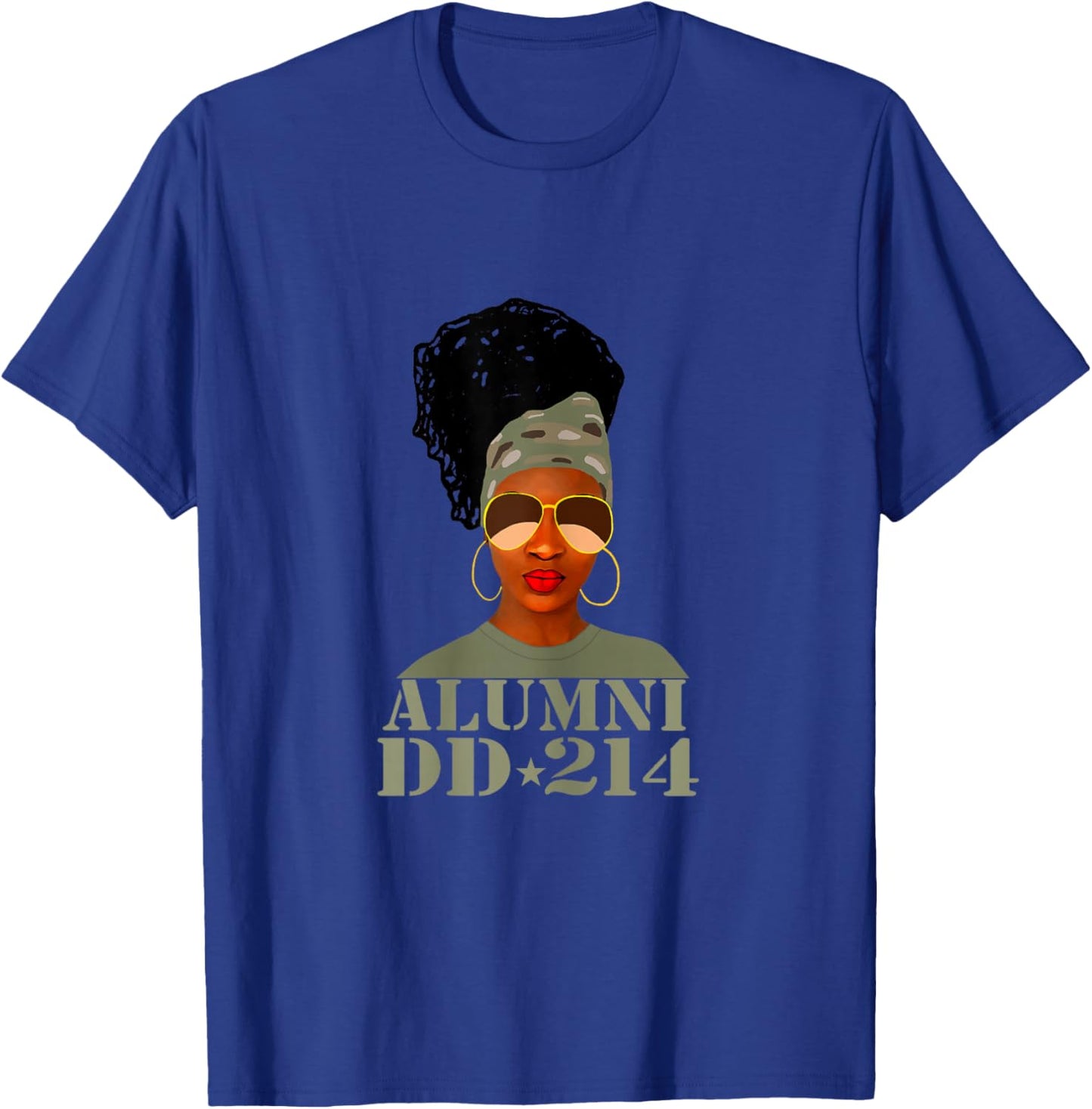 Alumni DD-214 African American Woman Veterans Day T-Shirt - T-Shirt | Royal