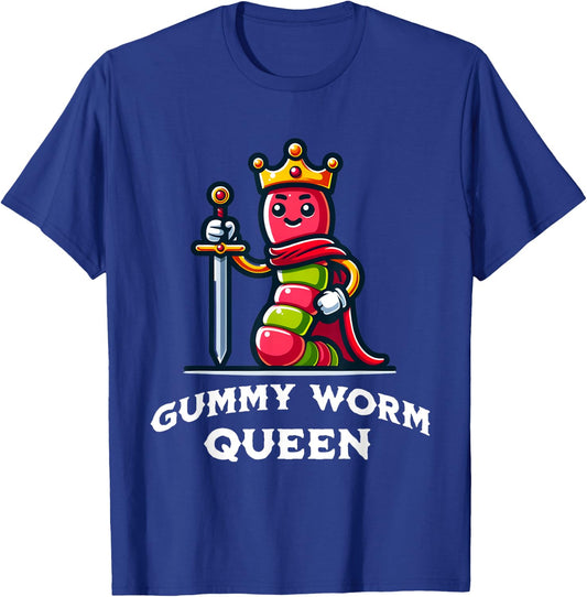 Gummy Worm Queen Funny Gummy Worm Lovers Saying T-Shirt - T-Shirt | Royal