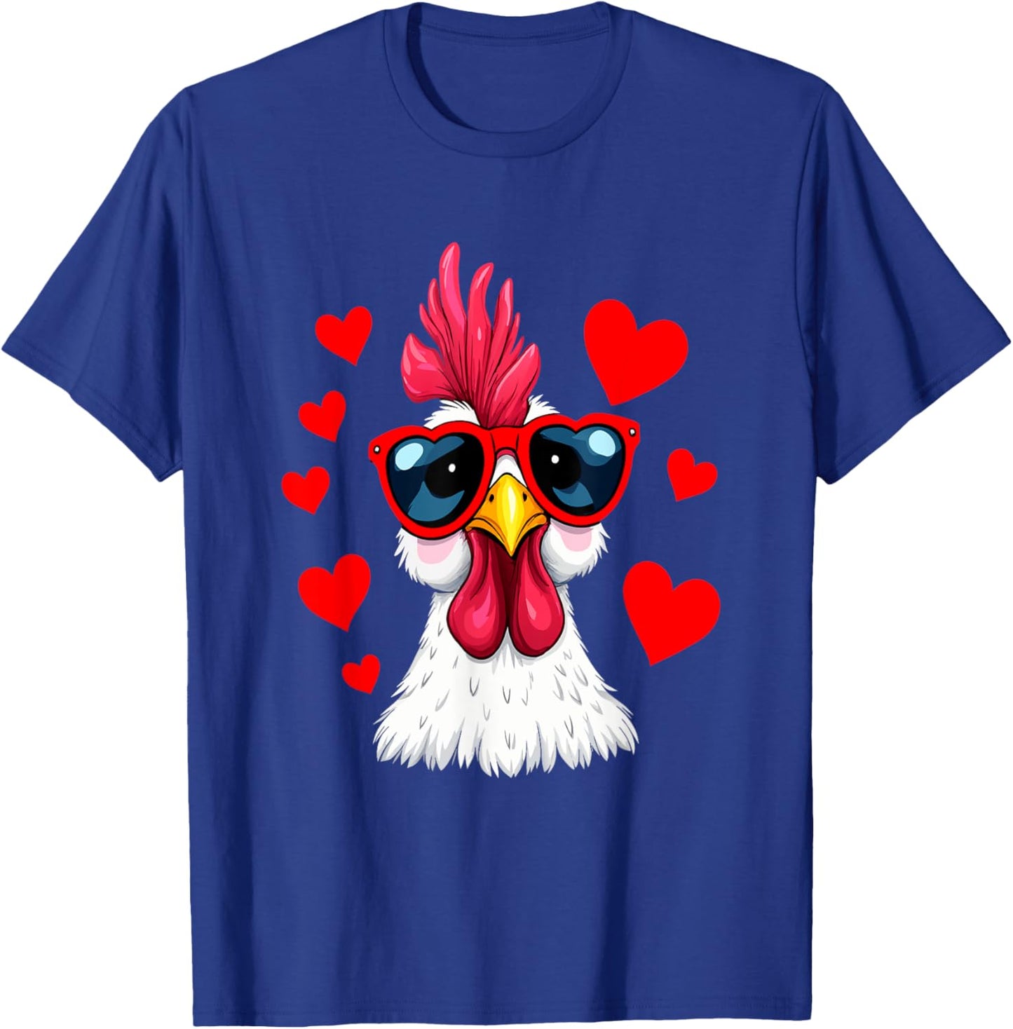 Funny Chicken Valentines Day Heart Chicken Couple T-Shirt - T-Shirt | Royal