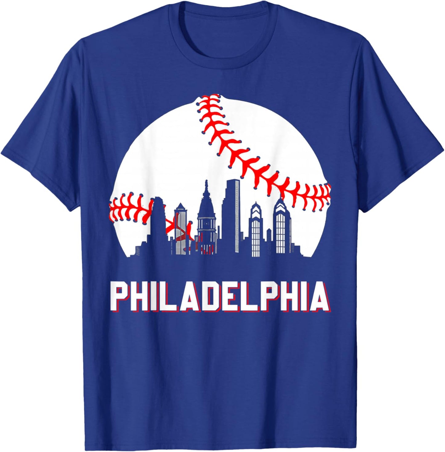 Vintage Distressed Philly Baseball Lovers T-Shirt - T-Shirt | Royal