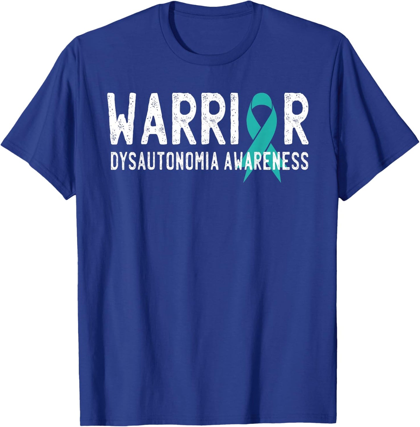 Warrior Dysautonomia Awareness Turquoise Ribbon Fighter T-Shirt - T-Shirt | Royal