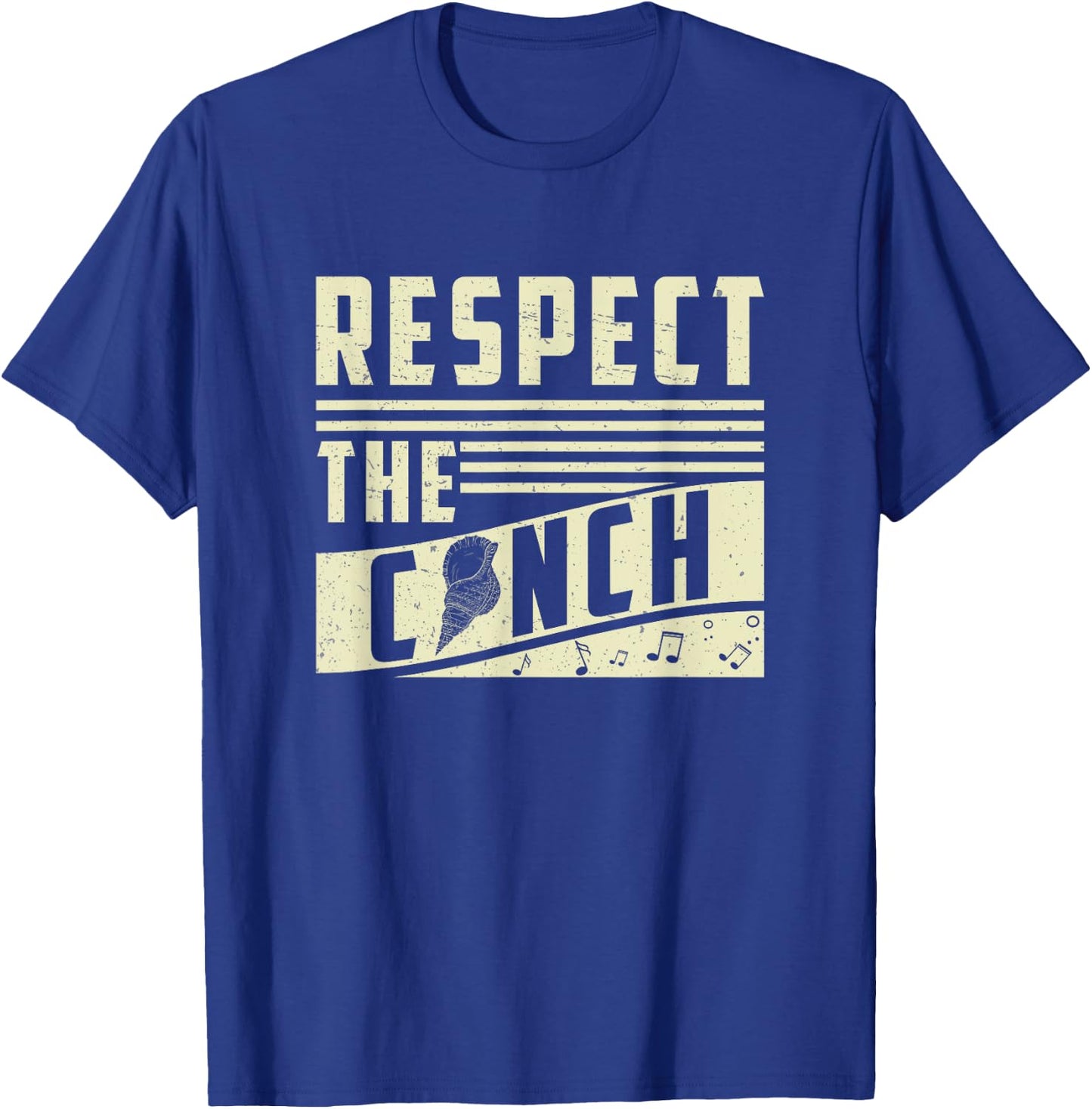 Respect The Conch Funny Conch Shell Music T-Shirt - T-Shirt | Royal
