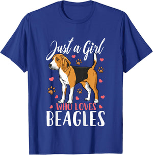 Kids Beagle Just A Girl Who Loves Beagles Gift T-Shirt - T-Shirt | Royal