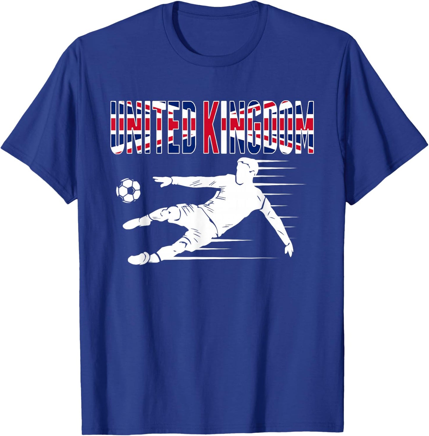 United Kingdom Soccer Fans Jersey British Football Supporter T-Shirt - T-Shirt | Royal