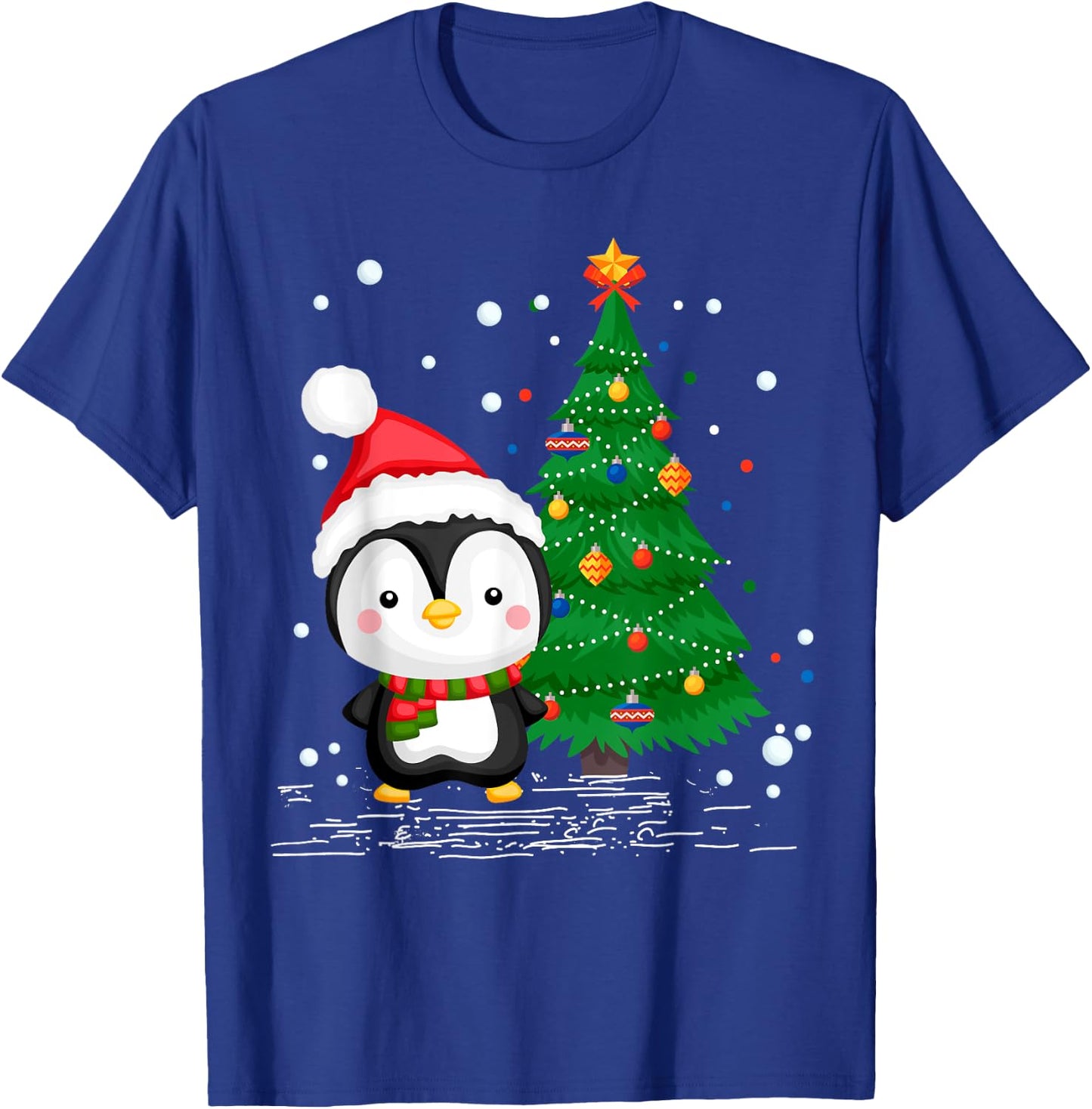 Funny Penguin Lover Gift Santa Hat Penguin Christmas T-Shirt - T-Shirt | Royal