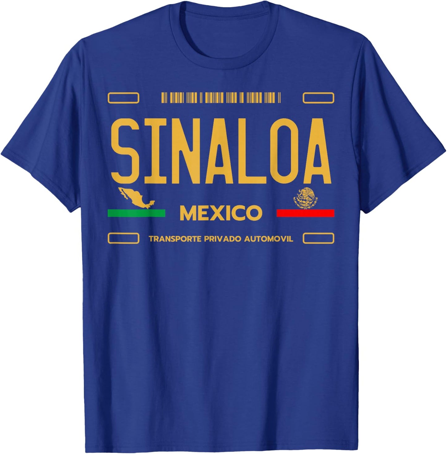 Sinaloa Mexico License Plate Aesthetic Sinaloa T-Shirt - T-Shirt | Royal