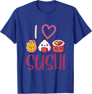 Anime Lover Gift Asian Food Nigiri Sashimi Maki I Love Sushi T-Shirt - T-Shirt | Royal
