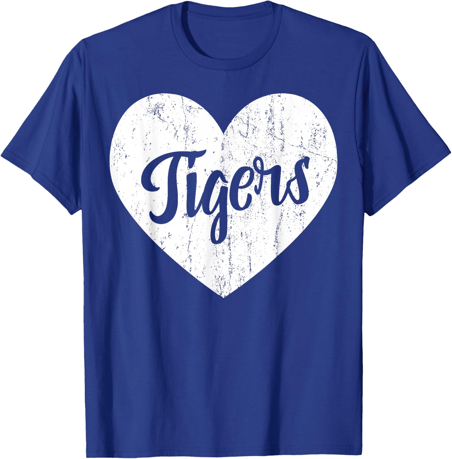Tigers School Sports Fan Team Spirit Mascot Cute Heart Gift T-Shirt - T-Shirt | Royal