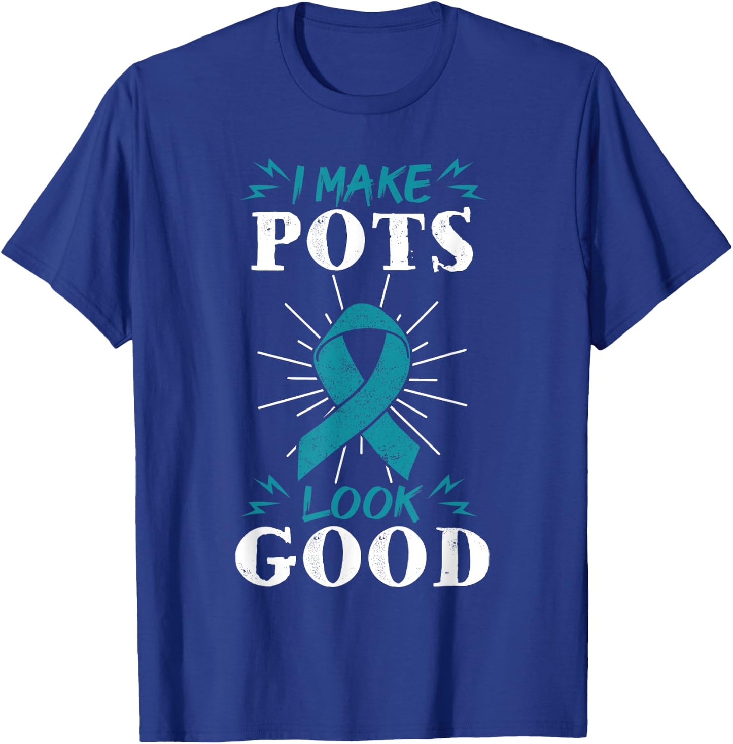 POTS Awareness Dysautonomia Cardiologists Turquoise Ribbon T-Shirt - T-Shirt | Royal