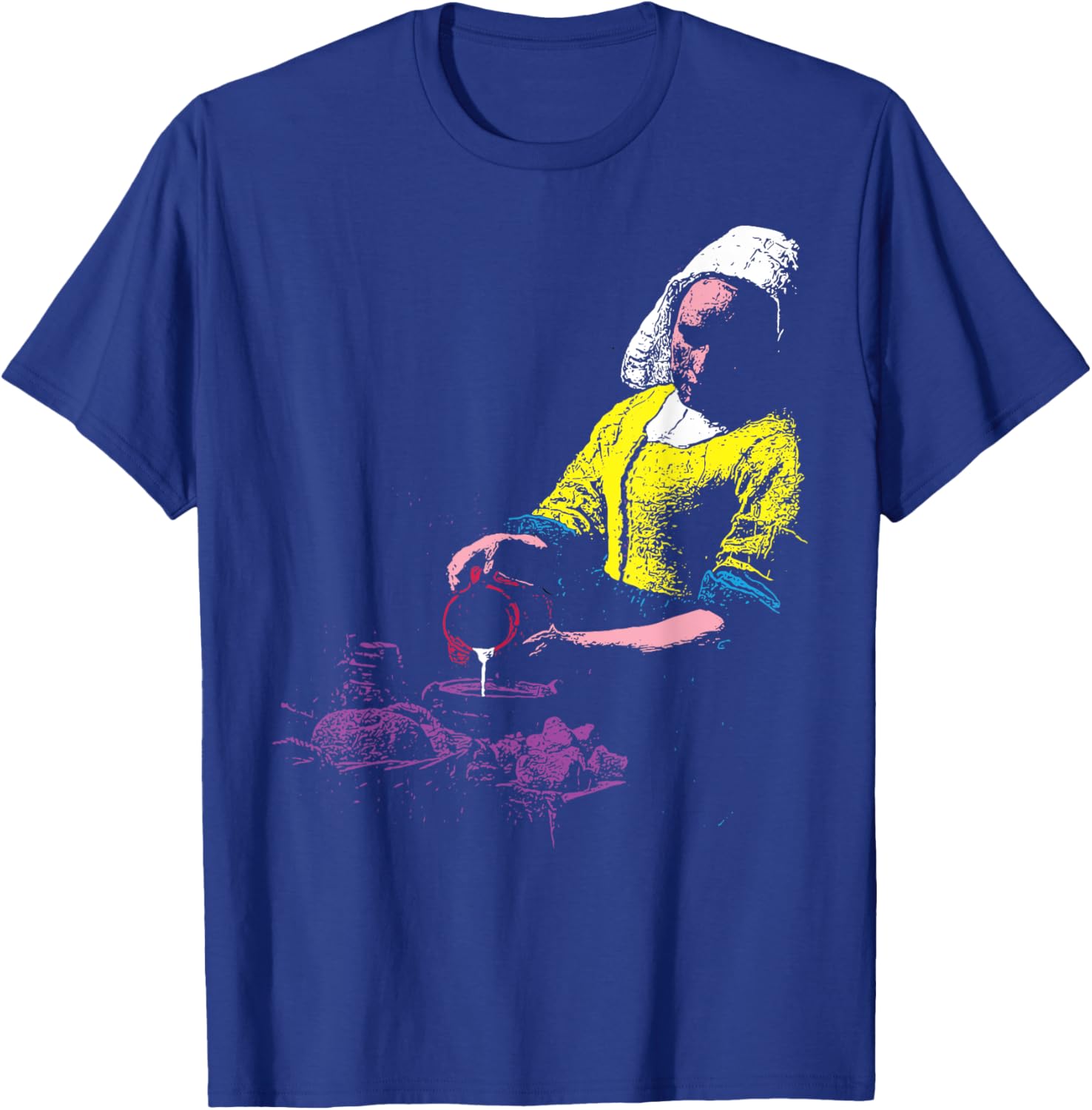 Vermeer The Milkmaid Pop Art 80s Pop Minimal Baroque Art T-Shirt - T-Shirt | Royal