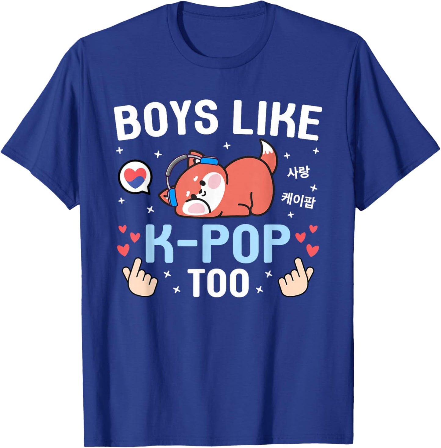 Boys Like K-Pop Too Cute Kawaii Fox Korean Music Kids K-Pop T-Shirt - T-Shirt | Royal