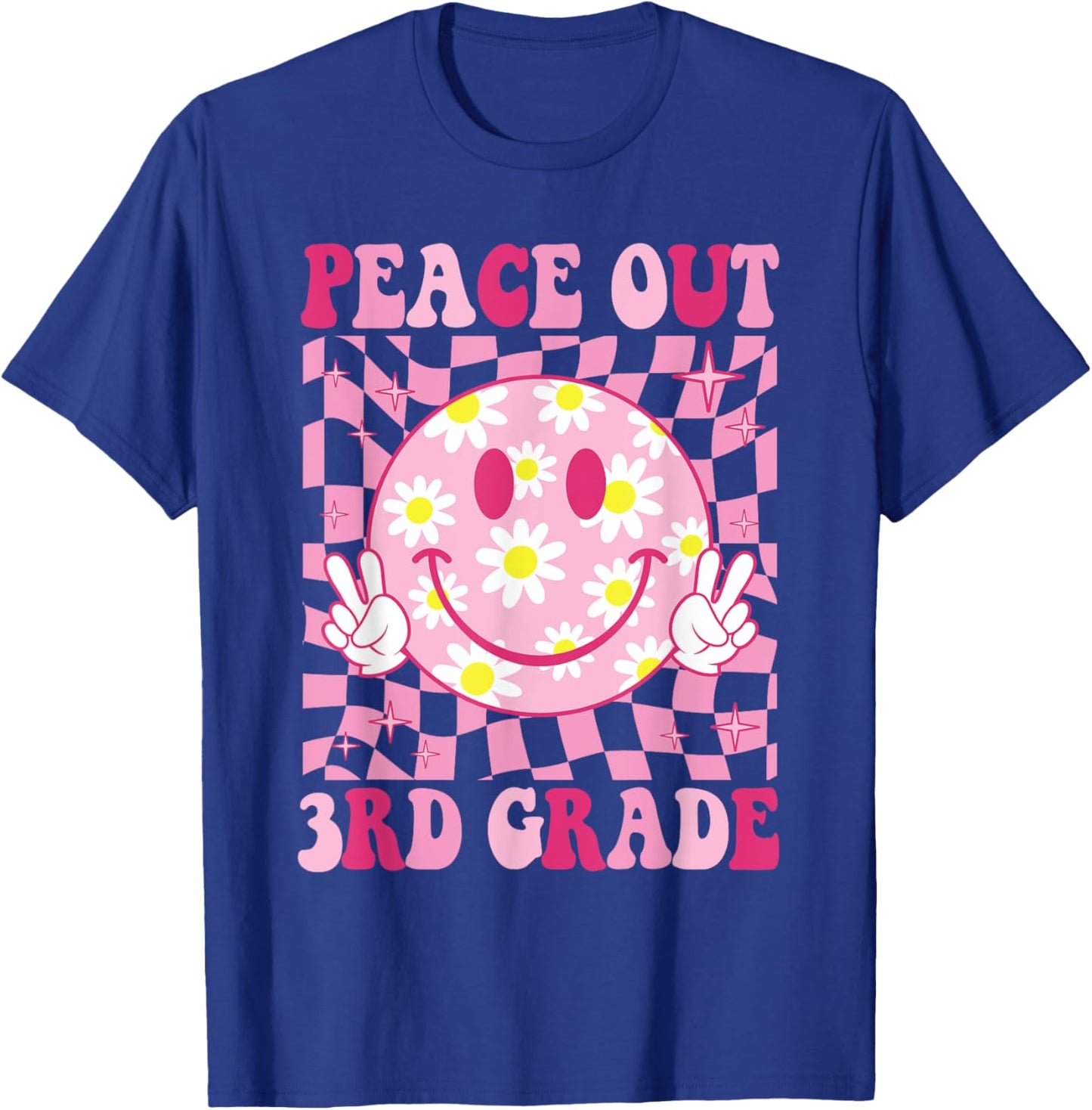 Peace Out 3rd Grade Groovy Last Day of 3rd Grade Graduation T-Shirt - T-Shirt | Royal