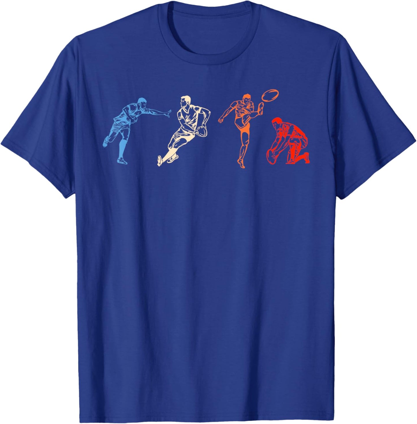 Rugby Football Player Retro Vintage Sport Athlete League T-Shirt - T-Shirt | Royal