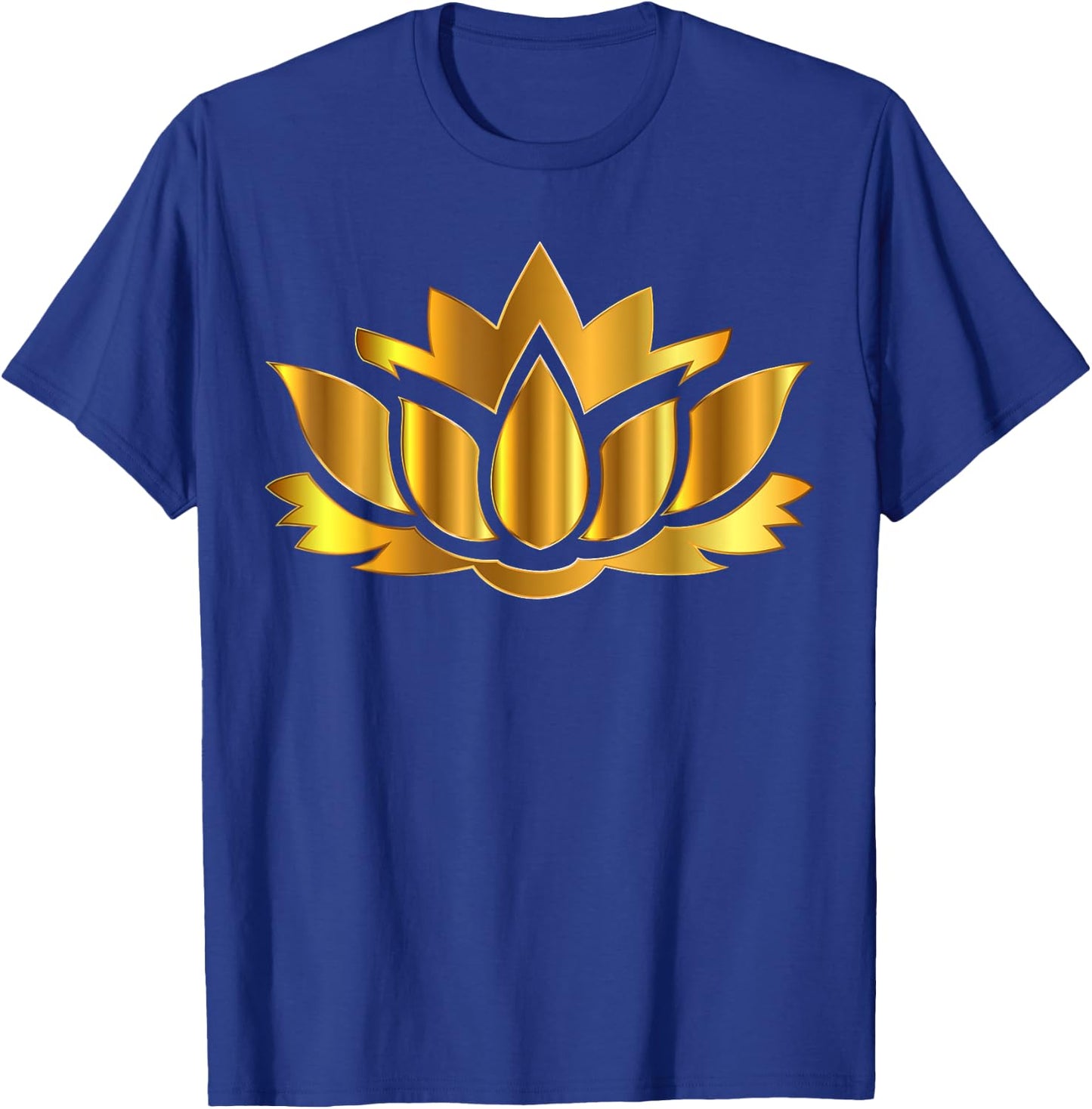 Gold Lotus Flower Yoga Meditation Mindfulness Design T-Shirt - T-Shirt | Royal