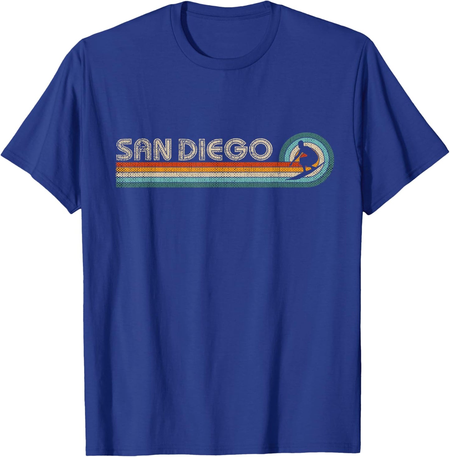 Retro San Diego California USA Surf T-Shirt - T-Shirt | Royal