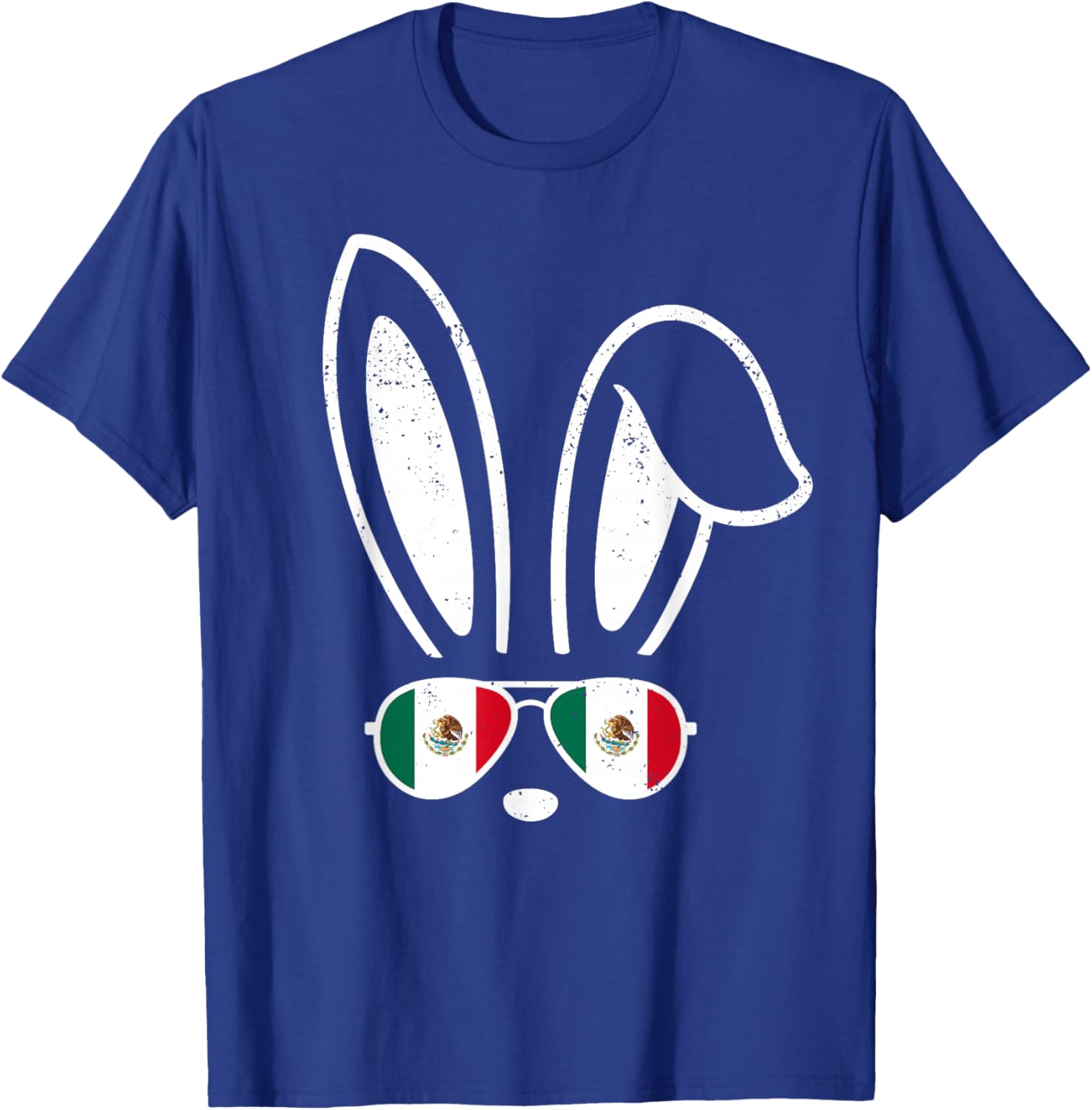 Bunny Ears Sunglasses Funny Easter Mexico Flag Mexican T-Shirt - T-Shirt | Royal
