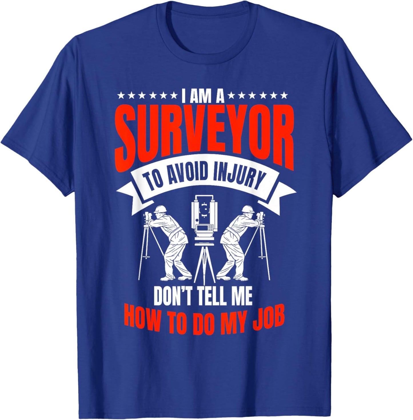 Surveyor Land Surveying Apparel -Adults Black X-Small Regular Fit Short Sleeve Cotton Land Surveyor Surveying Valuer Geodesists Cartographer T-Shirt - T-Shirt | Royal
