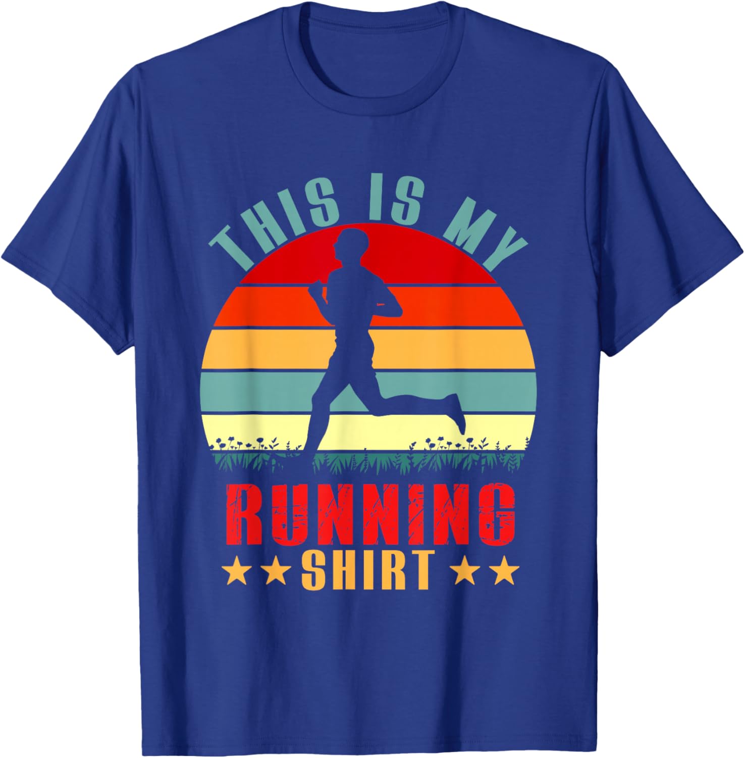 Vintage Retro This Is My Running Shirt Funny Runner Lover T-Shirt - T-Shirt | Royal