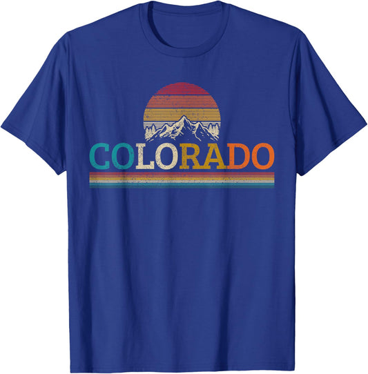 Vintage Colorado Souvenir - Men's Black Small Classic Fit Short Sleeve T-Shirt - T-Shirt | Royal