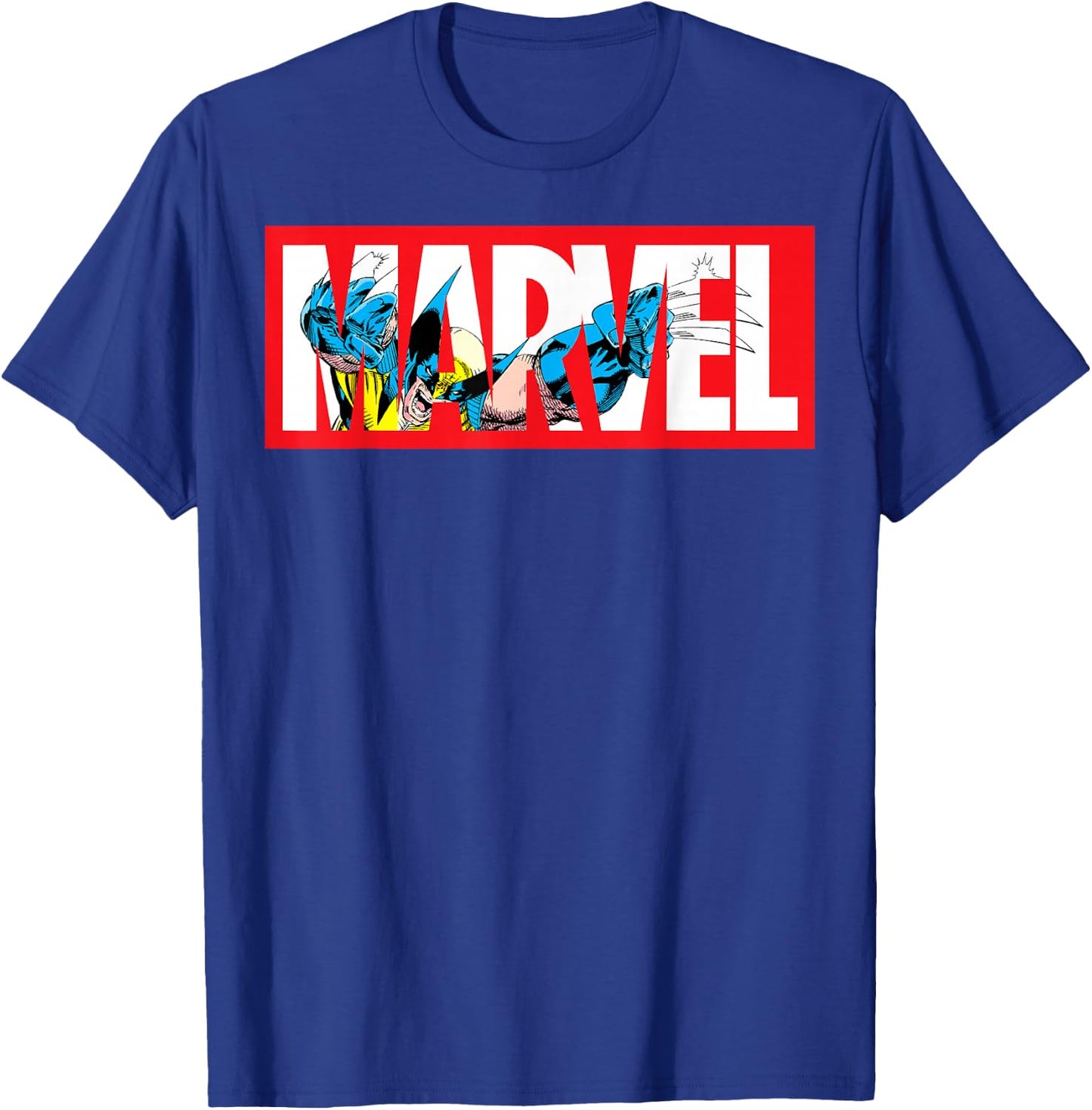 Marvel X-Men Wolverine Logo Fill T-Shirt - T-Shirt | Royal