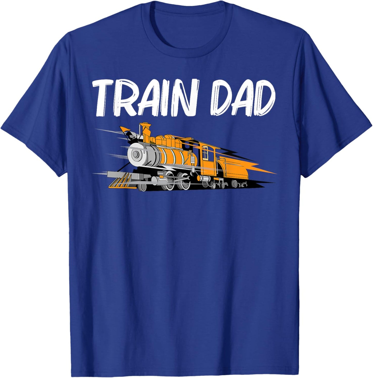 Train Gift Dad Men Cool Locomotives Train Conductors T-Shirt - T-Shirt | Royal