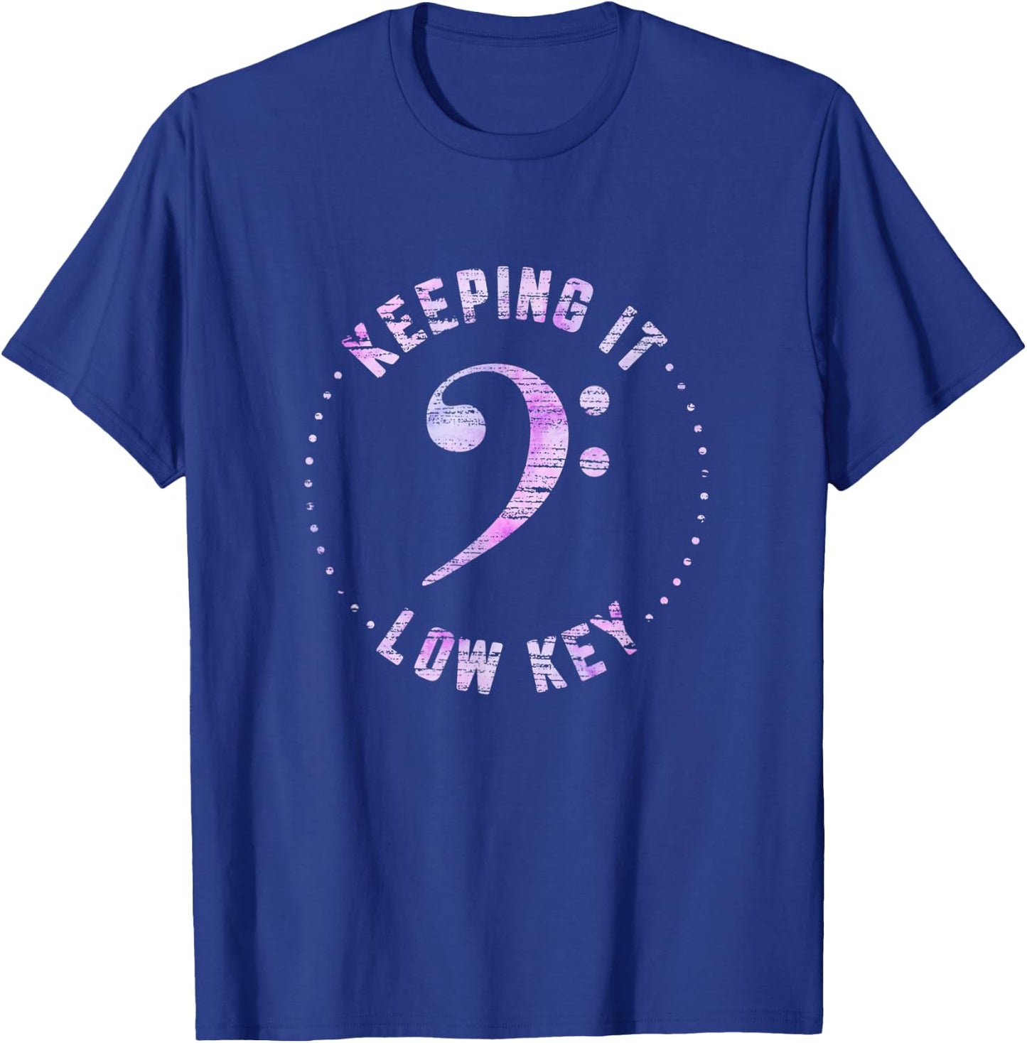 Bass Clef Keeping It Low Key Musician Music T-Shirt - T-Shirt | Royal