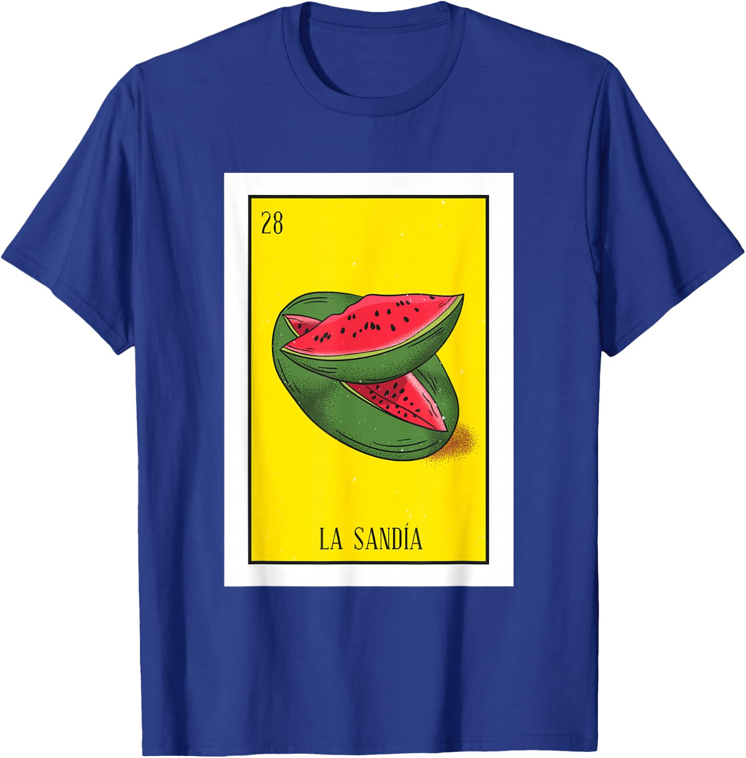 La Sandia Lottery Gift Watermelon Card Mexican Lottery T-Shirt - T-Shirt | Royal