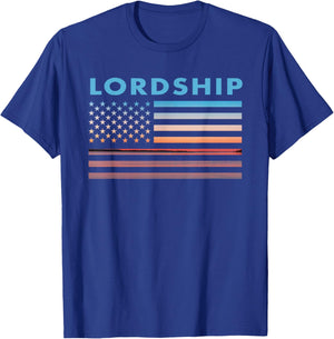 Vintage Sunset American Flag Lordship, Connecticut Women Men T-Shirt - T-Shirt | Royal