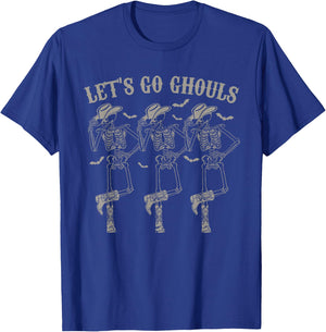 Let's Go Ghouls Skeleton Shirt Halloween Bachelorette T-Shirt - T-Shirt | Royal