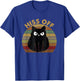 Funny Black Cat Hiss Off Meow Cat Vintage T-Shirt - T-Shirt | Royal