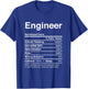 Engineer Gift Nutritional Facts Gag Gifts Funny Joke T-Shirt - T-Shirt | Royal