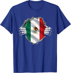 Mexico Shirt Mexican Flag Shirt Hispanic Pride Independence T-Shirt - T-Shirt | Royal