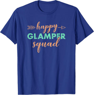Retro Funny Glamping Squad Glamper Happy Camping Gift T-Shirt - T-Shirt | Royal