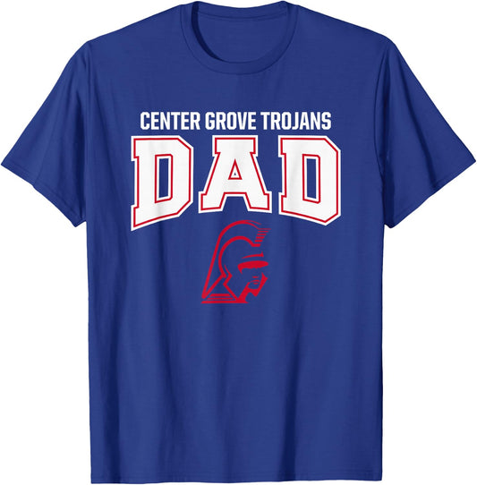 Center Grove Trojans Logo Dad HS T-Shirt - T-Shirt | Royal