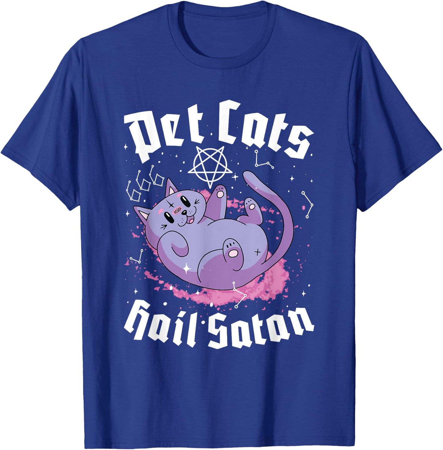 Pet Cats Hail Satan Kawaii Satanic Cat Astrology Witchcraft T-Shirt - T-Shirt | Royal