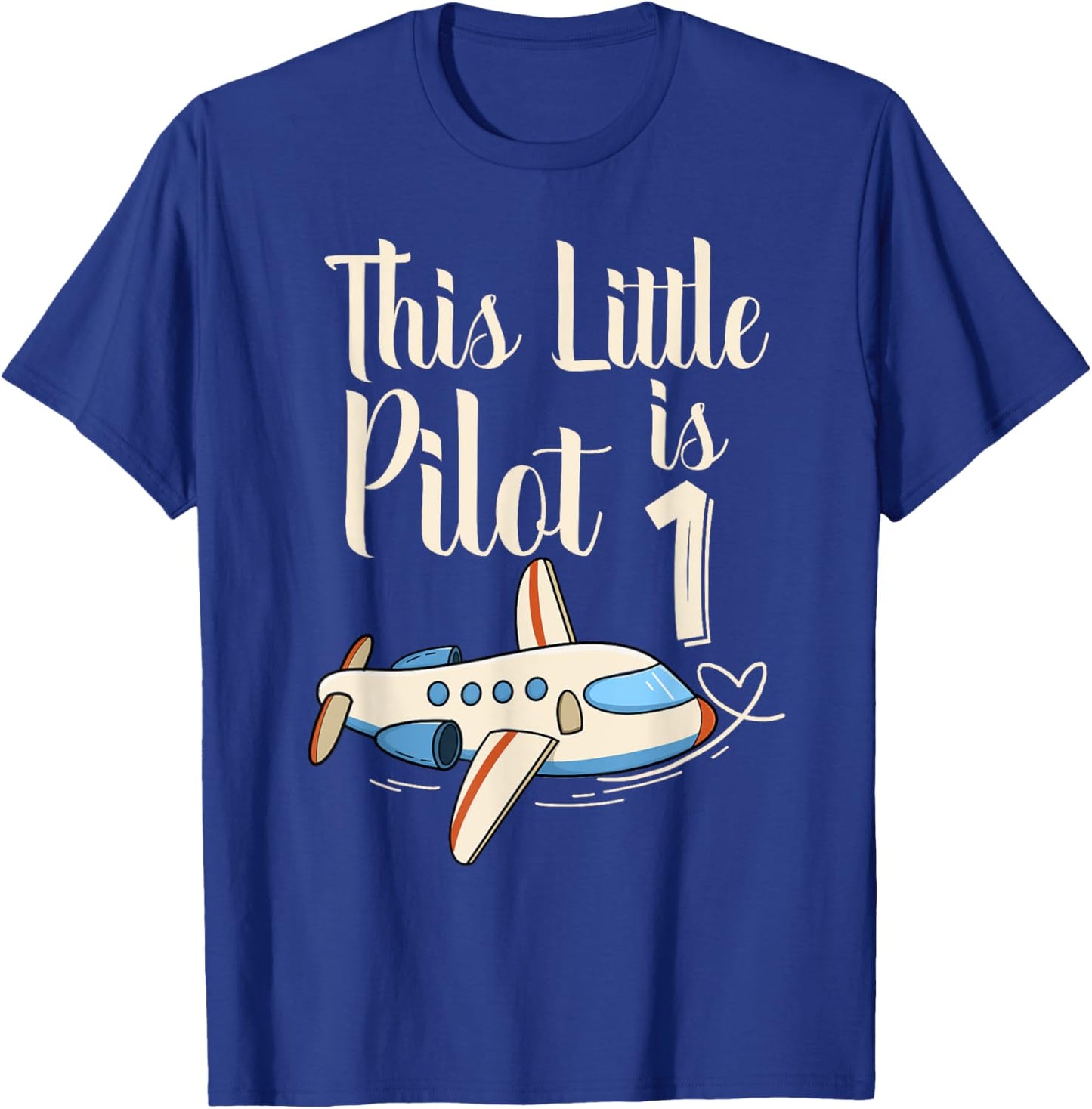 Kids 1 Year Old Boy Girl Airplane Pilot 1st Birthday Party T-Shirt - T-Shirt | Royal