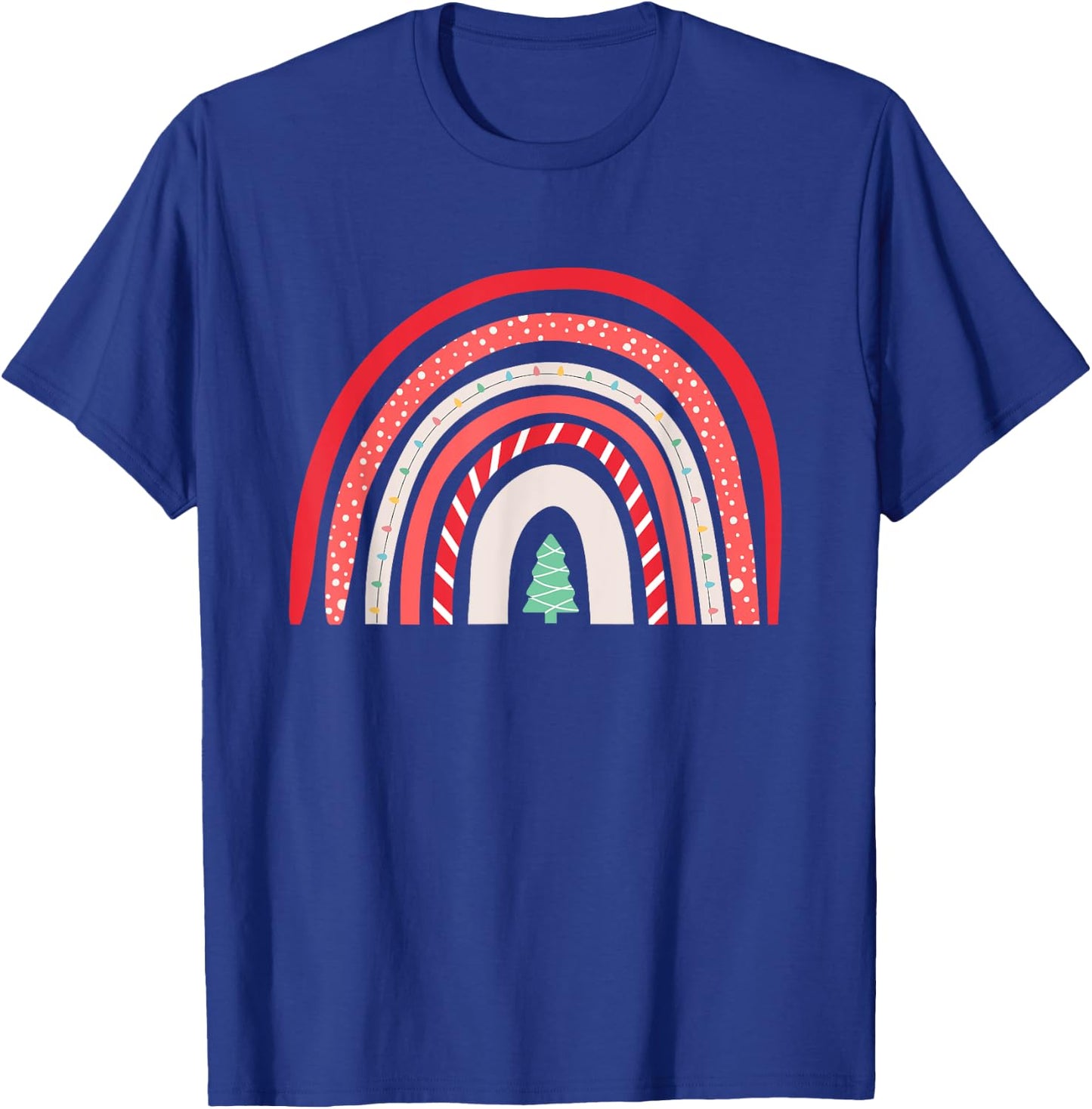 Boho Christmas Rainbow Holiday Gift Teacher Family Women Kids T-Shirt - T-Shirt | Royal