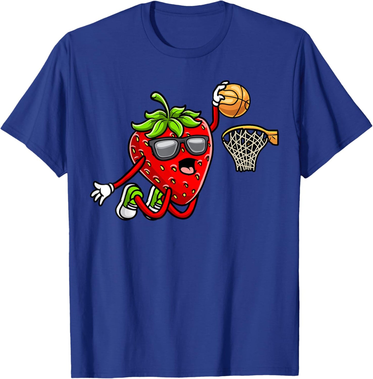 Strawberry Playing Basketball Fruit Lover Basketball Player T-Shirt - T-Shirt | Royal